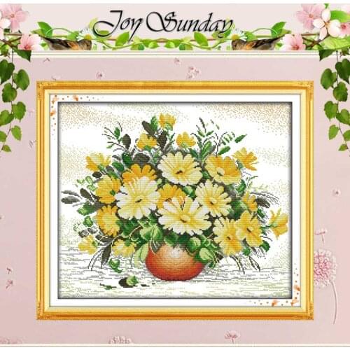 Daisy counted Cross Stitch 11CT 14CT Cross Stitch Set Wholesale DIY flower Cross-stitch Kit Embroidery Needlework
