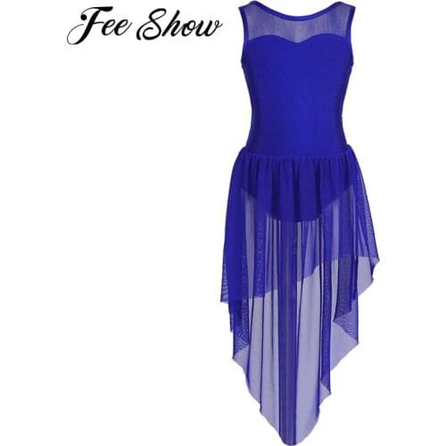 FEESHOW Teen Clothing Kids Dresses for Girls Ballet Dance Wear Gymnastics Leotard Tutu High Low Dress Ballerina Party Costume