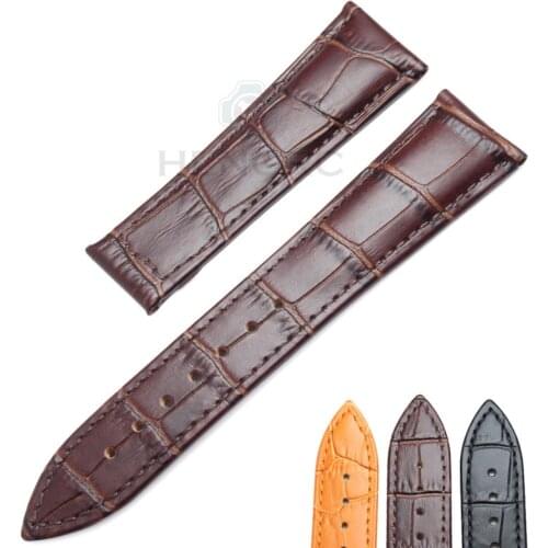 Wholesale 10pcs/set Watchbands 20 22mm Genuine Leather Watch Band Strap Black Brown Orange Belt Replacement No Buckle For Omega