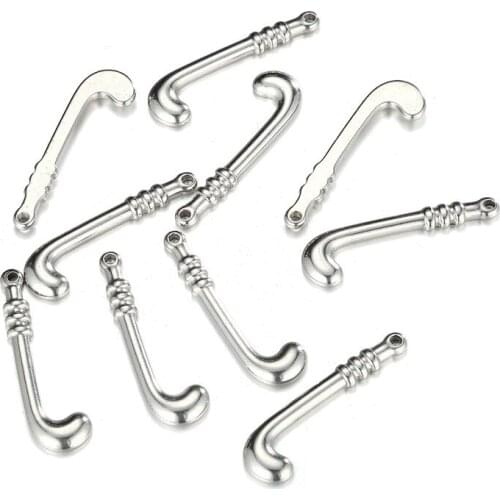 Wholesale 20pcs DIY Jewelry Charm Accessories 40*12mm Stainless Steel Sport Tag Ice Hockey Golf Pendant