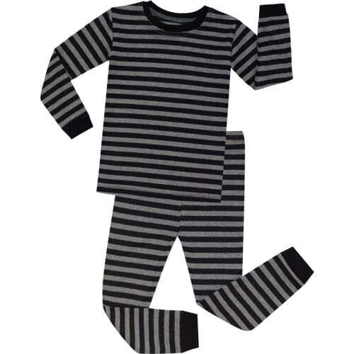 2021 Spring Autumn Kids Girls Boys Toddler Pajamas Set Striped Sleepwear PJs Wear Teenagers Clothing