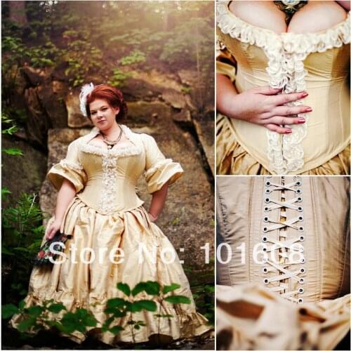 1860S Victorian Corset Gothic/Civil War Southern Belle Ball Gown Dress Halloween dresses US 4-16 V-1197