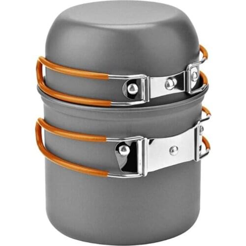 Portable Outdoor Tableware Ultralight Outdoor Hiking Pot Camping Utensils Cookware Aluminum Alloy Camping Tableware Pot Pan Set
