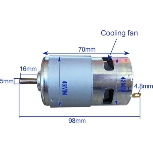 Retail price 795 DC Motor Large Torque High Power DC12V-24V 60W Universal Motor Double Ball Bearing Mute High Speed Round Axis