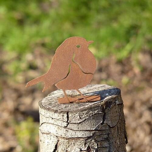 Rustys Metal Bird Silhouettes Garden Fence Decor Woodpecker Robin Steel Country Yard Art Gardening Decoration Metal Bird