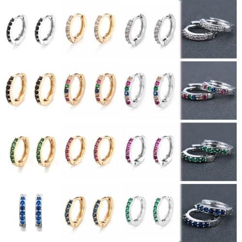 Jewelry Colorful CZ Earrings CZ Ear Piercing Zircon Ear Stud Cubic Zirconia