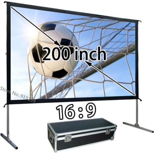 AliExpress Top Rate Seller HD Picture Screen 200" Fast Open Portable Projector Projection Screen 16:9 Ratio For Big Party Show