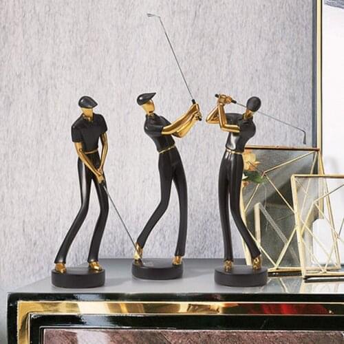 Golf Characters Resin Statue Crafts Home Decoration Ornaments Living Room Table Figurine Aesthetic Room Decor