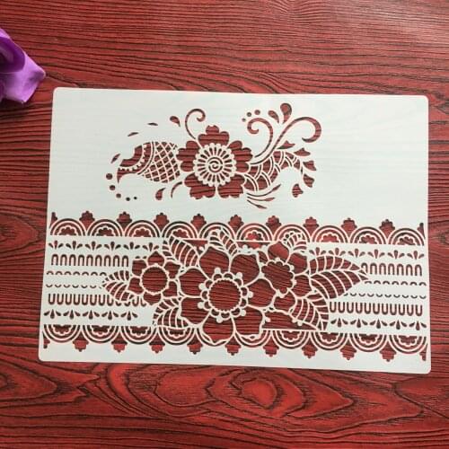 A4 29 *21cm Mandala stencils for diy scrapbooking plastic stencil for cake decorating wall stencil patterns for painting