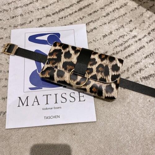 Women Fashion Waist Pack PU Leather Leopard Womens Gift Belt Bag Phone Chain Bags For Lady Casual Pack Female Purse