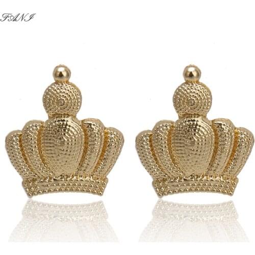 Fani Fashion Personality Vintage Shiny Drops Gold Stud Earrings Womens Jewelry Fashion Gold Color Square Earrings Stud Ear