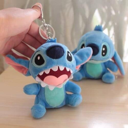 10cm/Plush blue animal keyring mobile phone accessory bag keychain car pendant soft doll small gifts boyfriends girlfriends