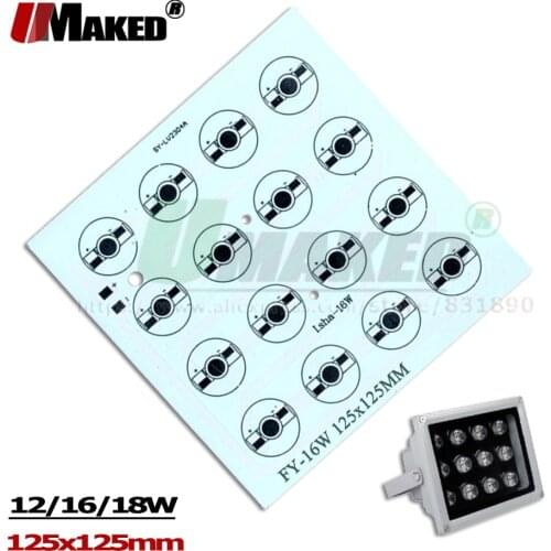 125x125mm LED PCB 12W 16W 18W RGB LED Aluminum Plate Heatsink High Power PCB Plate For Outdoor Light Landscape Floodlight Lamps