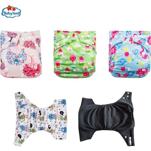 [ 18pcs /Pack) Wholesale Baby Washable Diapers 100% Bamboo Charcoal Cloth Nappy Pocket Diaper Covers Male/Female Print Nappies