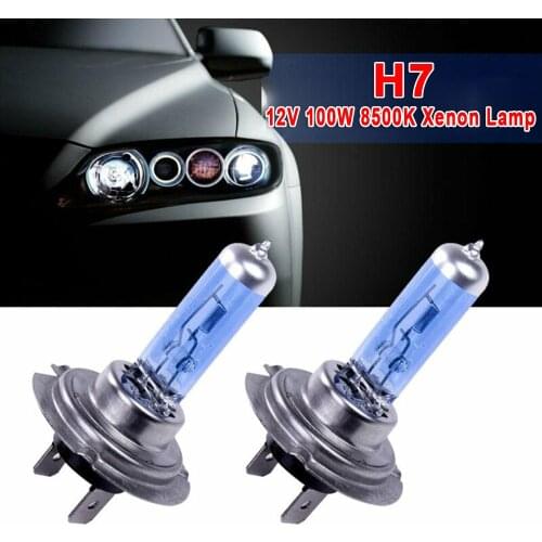 2pcs H7 Car LED Bulbs 12V 100W 6000K Xenon Halogen Headlight Bulbs Uper Bright Car Headlights Car Halogen Bulbs Universal Use