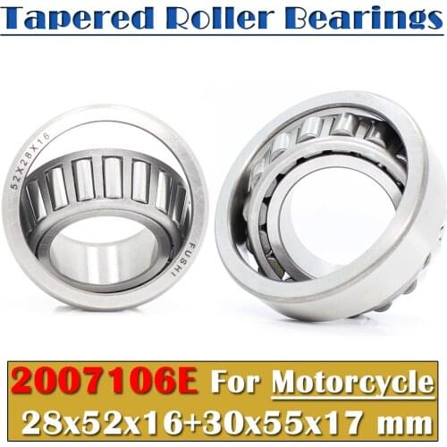 2Pcs Steering Head Bearing 28*52*16 mm 30*55*17mm 2007106E Tapered Roller Motorcycle Accessories Directional Bearings Kit 320/28