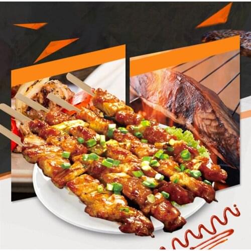 30/60/90Pcs 20cm Bamboo Roasting Sticks Disposable Appetizer Skewers Paddle Picks Barbecue Forks Food For Meat Corn BBQ