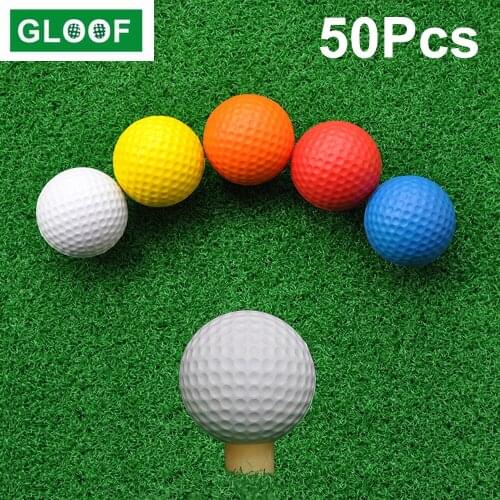 50Pcs=10Set Lightweight Foam Golf Balls for Indoor Outdoor Golf Practice Balls PU Foam Training Sponge Golf Balls