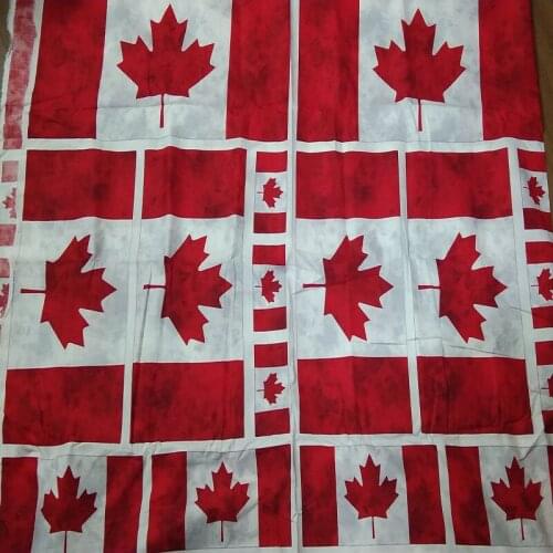 50x105cm Various Sizes Red Canada Maple Check Printed Cotton Fabric For DIY Sewing Cloth Dress Hat Bag Home Decor