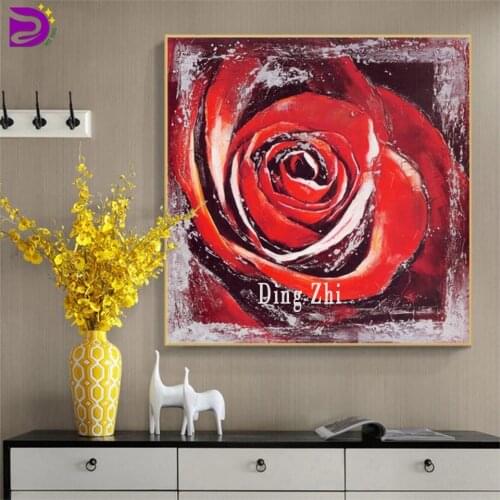 5d Diy Diamond Painting Art Red Rose Full Square Round Drill Diamond Embroidery Mosaic Flower Modern Home Gift Custom Photo