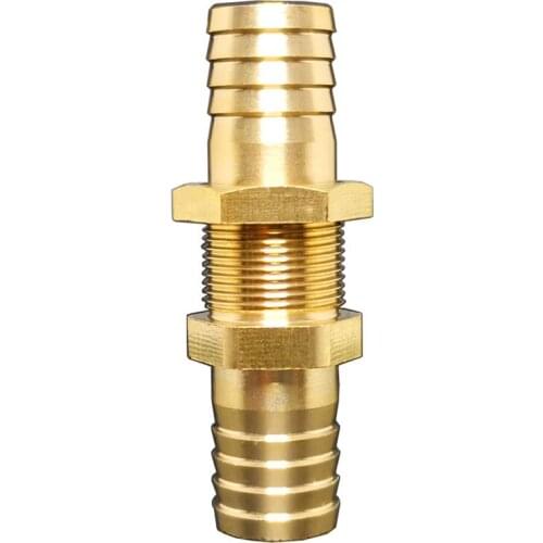 6/8/10/12/14/16/19/25mm Hose Barb Brass Bulkhead Pipe Fitting Tube Coupler Connector Adapter