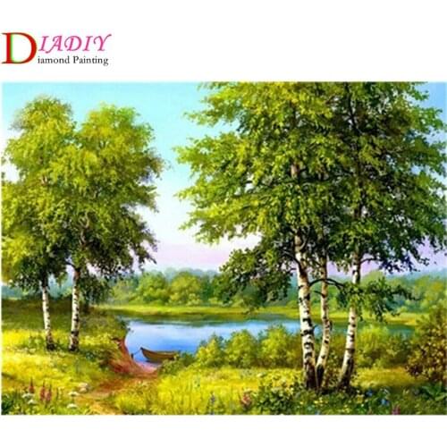 Diamond Embroidery Sale Landscape Cross Stitch Mosaic Tree 5D DIY Full Square Diamond Painting Kit Needlework Crafts