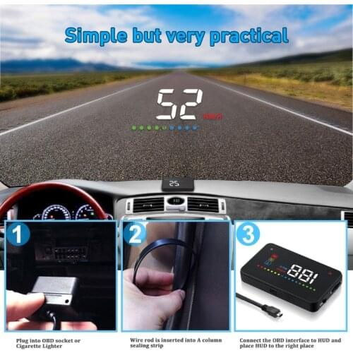 A200 Auto HUD Head-Up Display Car-styling OBD Scanner Overspeed Warning B36B