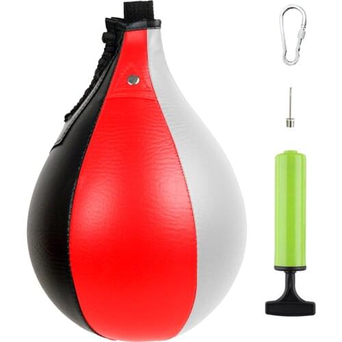 Boxing Reflex Speed Balls Pear Punching Bag Ball With Inflator Muay Thai Hanging Boxing Sports Equipment Fitness PU Leather Drop