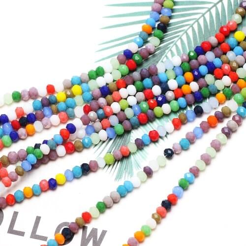ZHUBI Fashion Faceted Rondelle Round Bead 2MM 180pcs Crystal Glass Round Charm Beads Diy Jewelry Glass Beads In Bulk