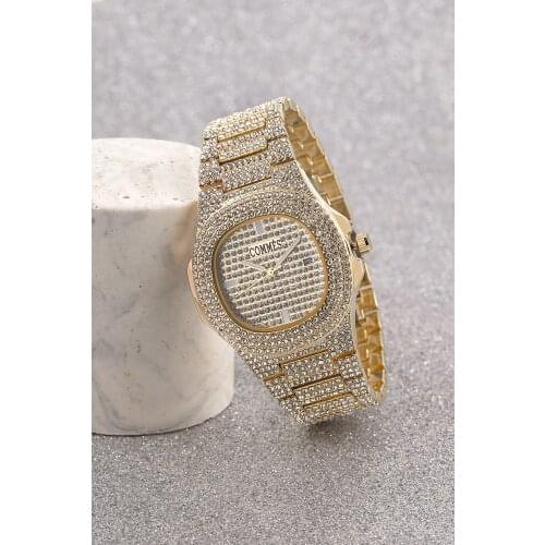 Unisex Gold Patek Gemstone Wristwatch Clock