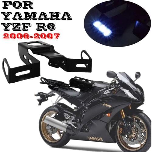 For YZF-R6 License Plate Holder Frame with LED Light For Yamaha YZF R6 2006 2007