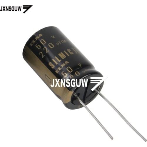 10PCS Original ELNA RFS SILMIC II 50V220UF 16X25MM 220uf/50v Silk fiber audio electrolytic capacitor SILMICII 220UF 50V