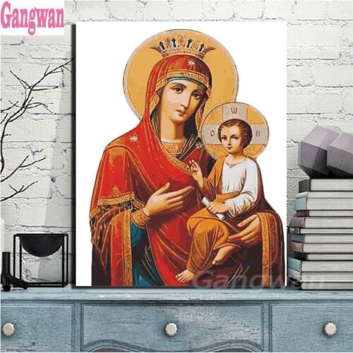 Photo Custom!Religious Virgin Mary little jesus icon 5D DIY Diamond Painting! Make Your Own Diamond Painting Full Round Square