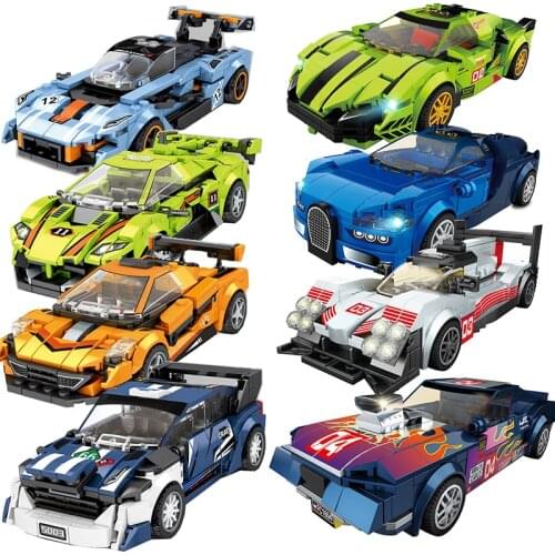 City Car Speed Champion Building Blocks Racing Super Car Garage Moc Set Model Educational DIY Creative Toys For Children