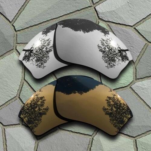 Chrome&Bronze Copper Sunglasses Polarized Replacement Lenses for Oakley Half Jacket XLJ
