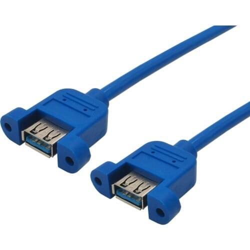 USB 3.0 Type A Female to Female Cable with screw hole 0.3m