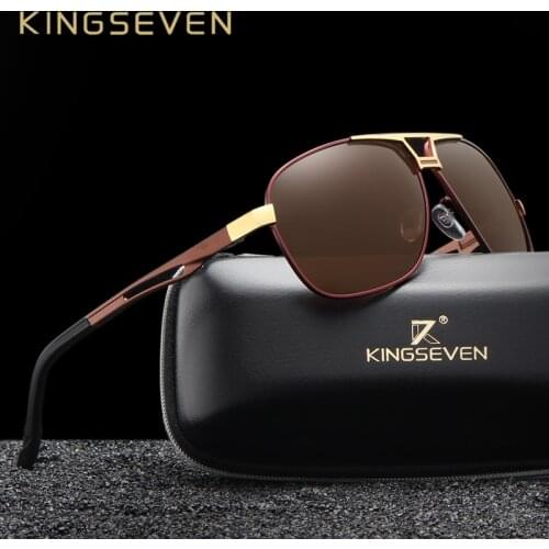 KINGSEVEN Brand Designer Polarized Sunglasses For Men Driving Aluminum Frame Traveling Sun Glasses Mens Eyewear Oculos Gafas