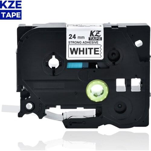 24mm TzeS251 Black on White Laminated Label Tape strong adhesive label tapes Tze-S251 Tze S251 tze s251 tze-s251 for P-touch PT