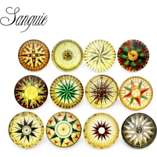 Hot selling 12pcs/lot glass Bangles snap jewelry 18mm snap buttons compass leather clasp snap button bracelet