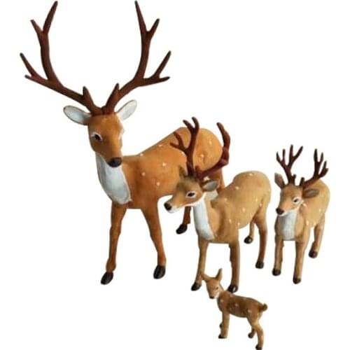 Elk Plush Christmas Deer Decorations for Home Ornament Simulation Reindeer Dolls Garden Miniatures Figurines Props