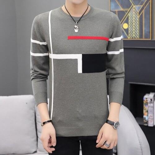 Fashion Mens 2019 Clothes New Sweater Men Casual Knitting Sweaters Pullover Stripes Pullovers Mens Sweaters