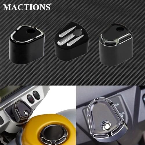 Motorcycle CNC Ignition Switch Cover Black Dash Accessory Pack Aluminum For Harley Touring Street Glide Road Glide 2008-2013