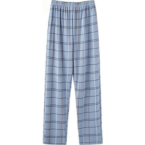 Plus Size 4XL Mens Pajama Sleepwear Pants Mens Bottoms Casual Home Trousers Hot Sale 100% Cotton Pajamas Pants Sleep Bottoms