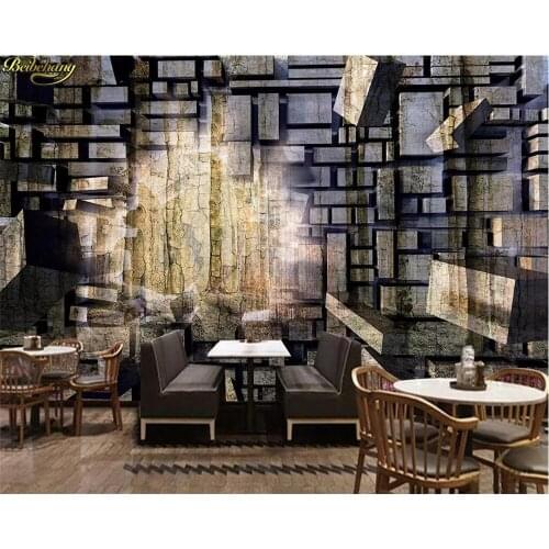 Beibehang Custom wallpaper mural hole retro nostalgic stone wall stereo three D large wall papers home decor papel de parede