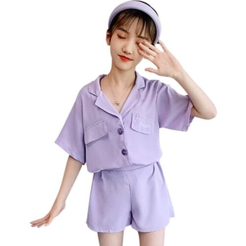 Girls Clothes Letter Tshirt + Short Childrens Clothes For Girls Casual Style Girl Clothing Summer Costumes For Children