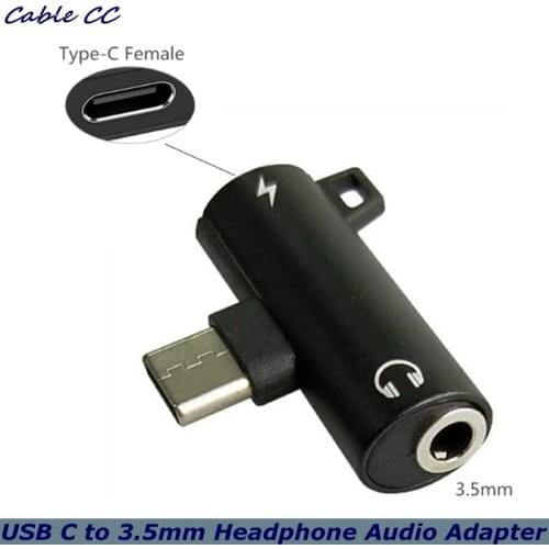 2 in 1 Type C to 3.5mm jack headset charging converter USB Type-C audio adapter for Xiaomi Huawei Type C male-to-female phones