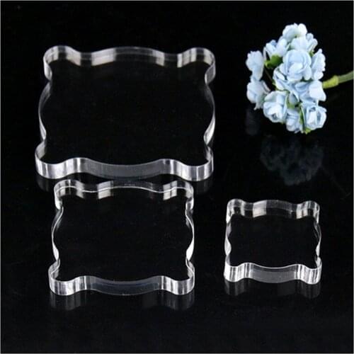 ZhuoAng Lined Stamp Block Transparency Acrylic pad for DIY Scrapbooking Clear stamps DIY Scrapbook photo album Decorative