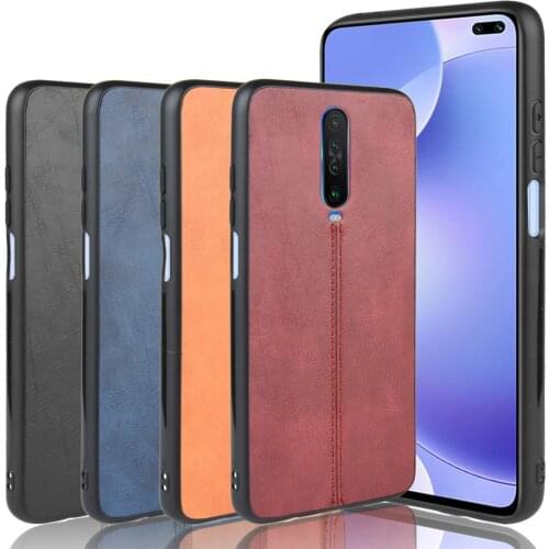 For Xiaomi Redmi K30 Case 6.67 inch Lightweight Calfskin PU Leather lines Soft Edge Phone Case Xiaomi Redmi K30 5G Back Cover