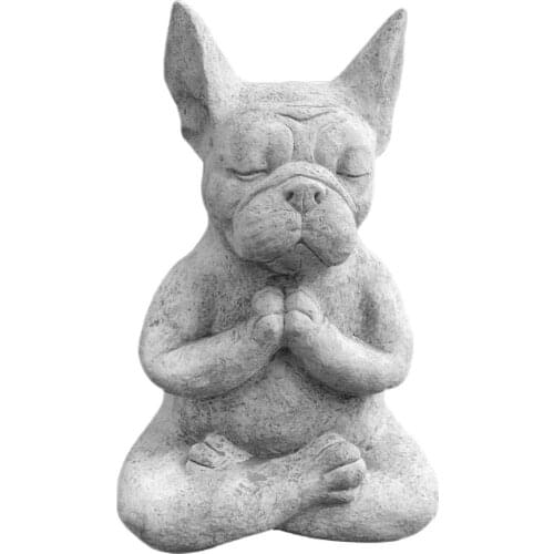 Meditation Dog Buddha Resin Statue Yoga Dog Garden Sculpture Decoration Spring Home Decoration Simulation Animal Ornament