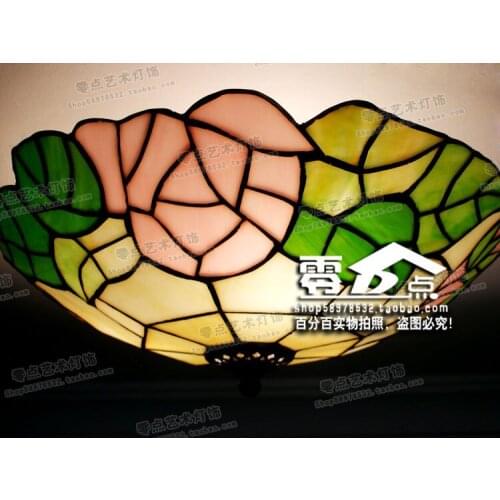 Tiffany style Continental rose garden Ceiling lamp